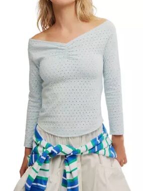 Free People Eyelet Off-Shoulder Top